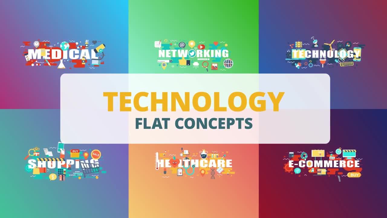 6个技术平面概念动画AE模板