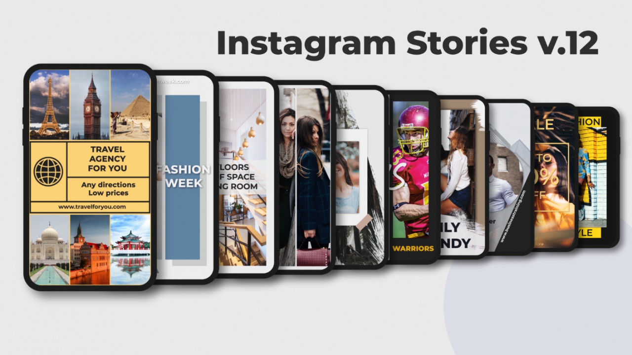 时尚而动态的Instagram故事创建AE模板