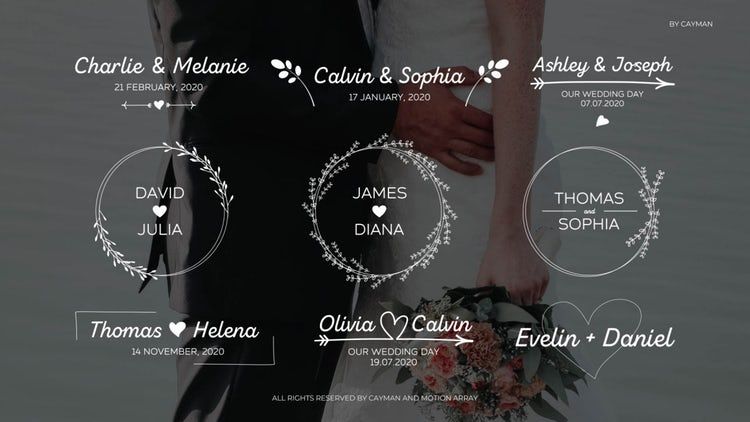 婚礼标题经过专业设计的动画AE模板