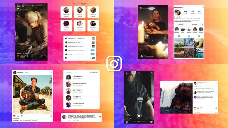 丰富多彩的Instagram社交媒体元素ae模板