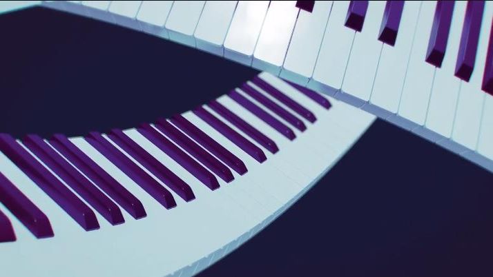 钢琴键徽标外观干净动画AE模板