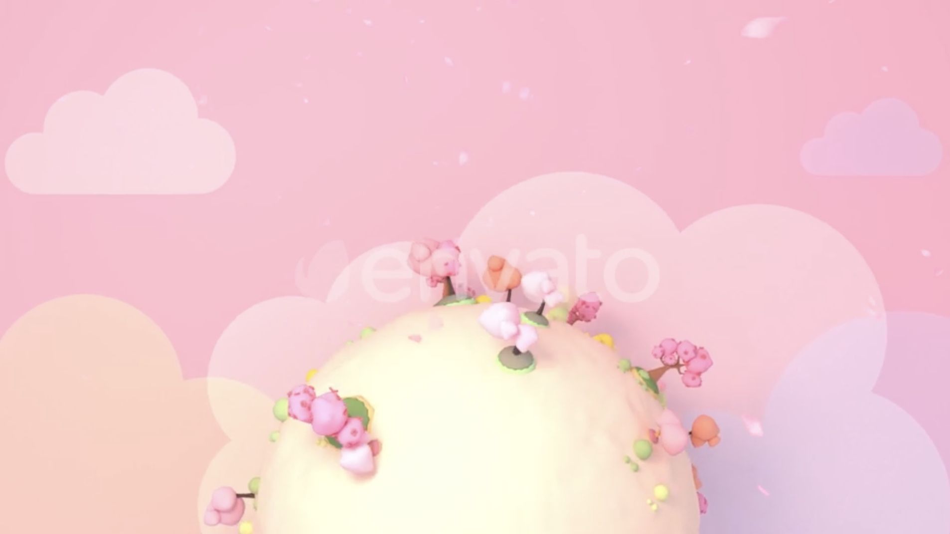 粉色浪漫3D樱花世界视频素材