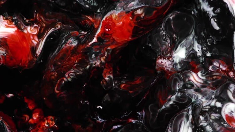 黑红深邃抽象多彩墨水视频素材