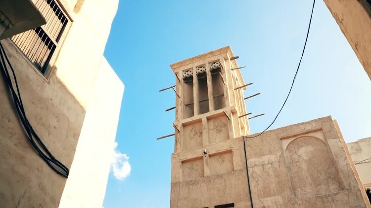 迪拜德拉未完成的老黏土建筑实拍视频