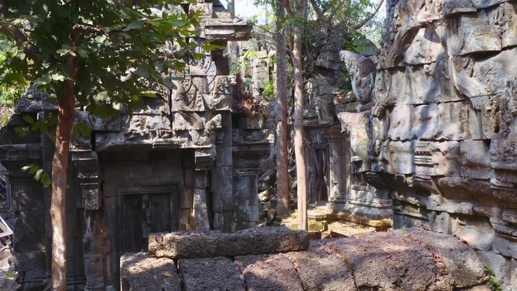 柬埔寨克罗尔柯神庙遗址视频素材