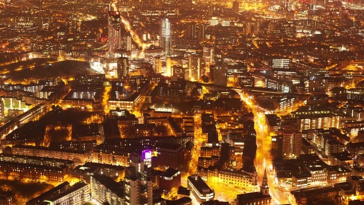 夜间伦敦市的景色视频素材