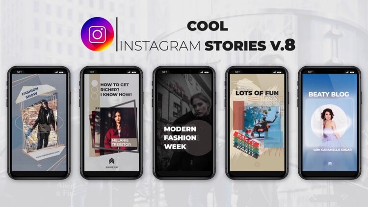 5个酷炫独特的Instagram故事AE模板