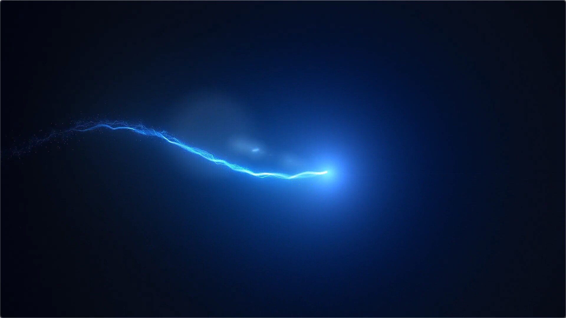 唯美蓝色光晕粒子发光拖尾线条动画视频3