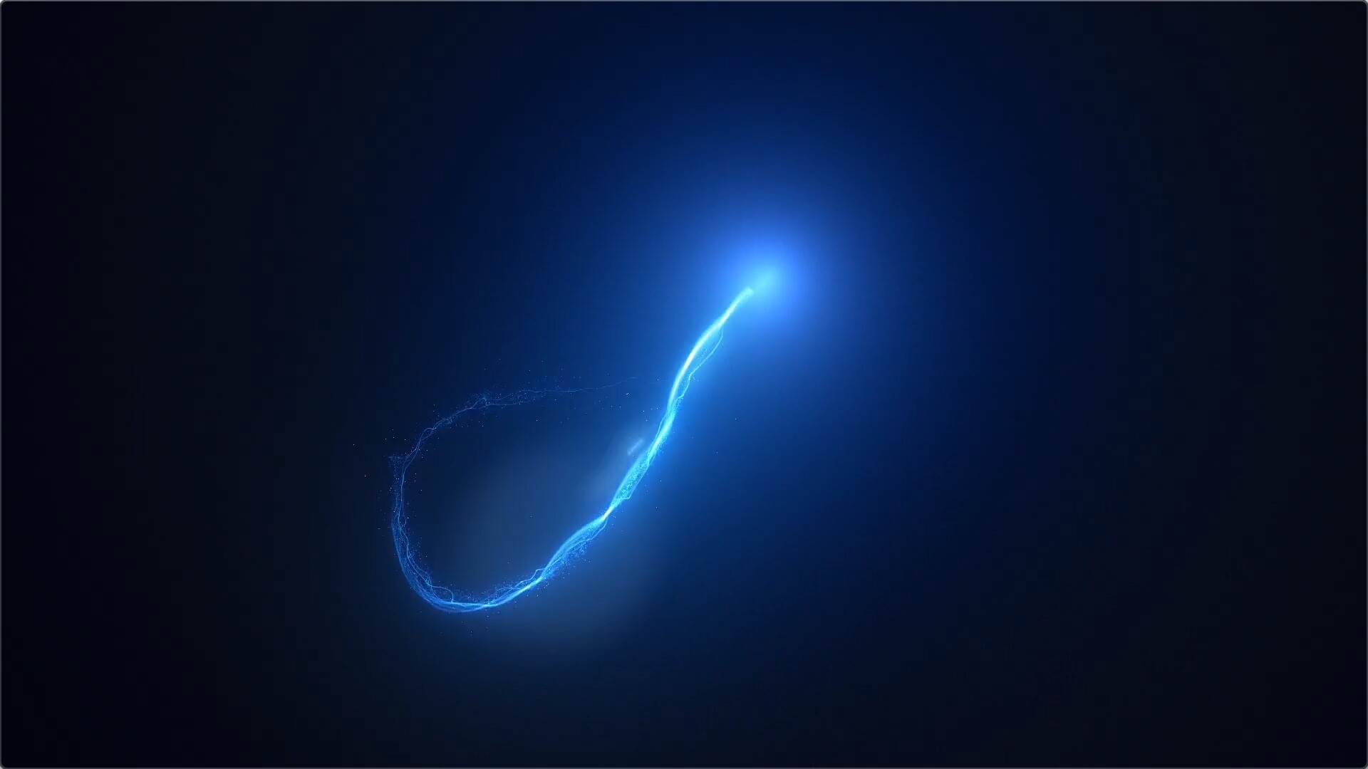 唯美蓝色光晕粒子发光拖尾线条动画视频9