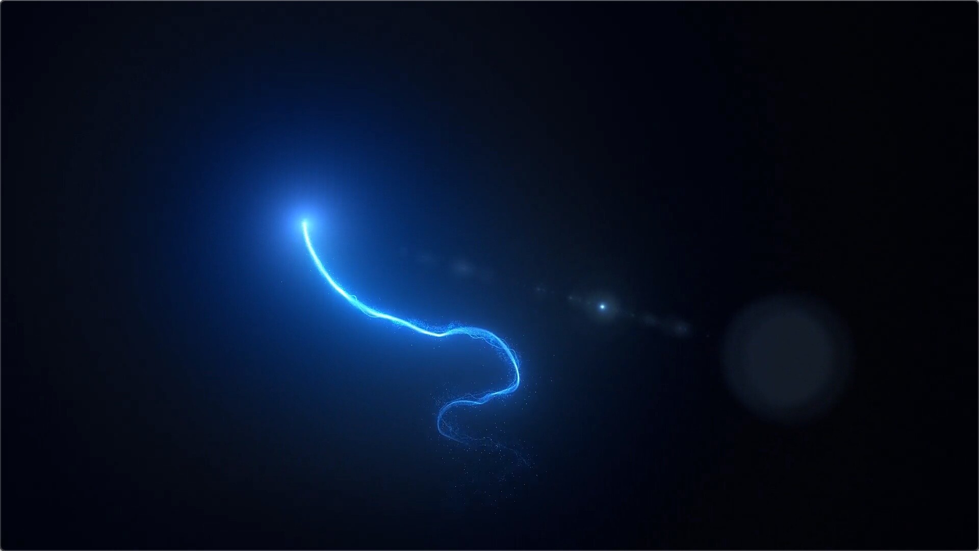 唯美蓝色光晕粒子发光拖尾线条动画视频10