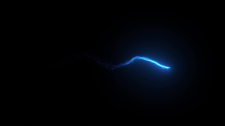 唯美蓝色光晕粒子发光拖尾线条动画视频42