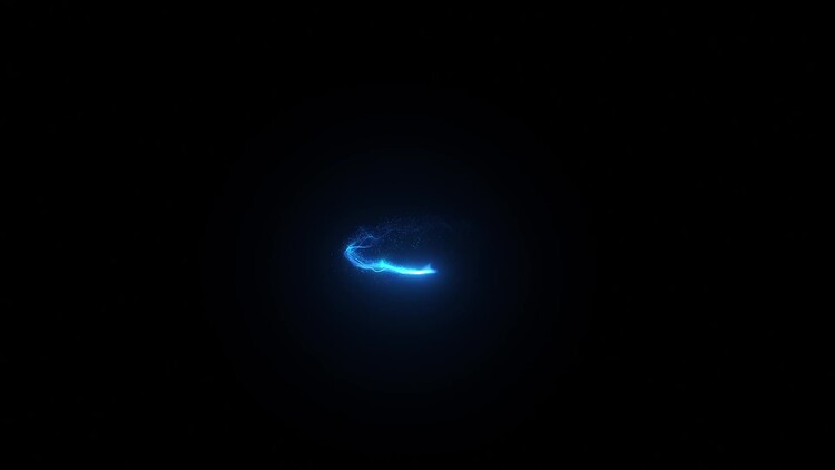 唯美蓝色光晕粒子发光拖尾线条动画视频43