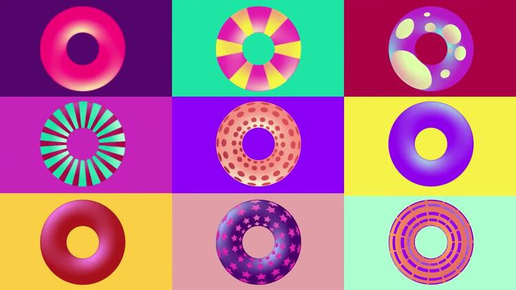 6个3D甜甜圈抽象背景AE模板