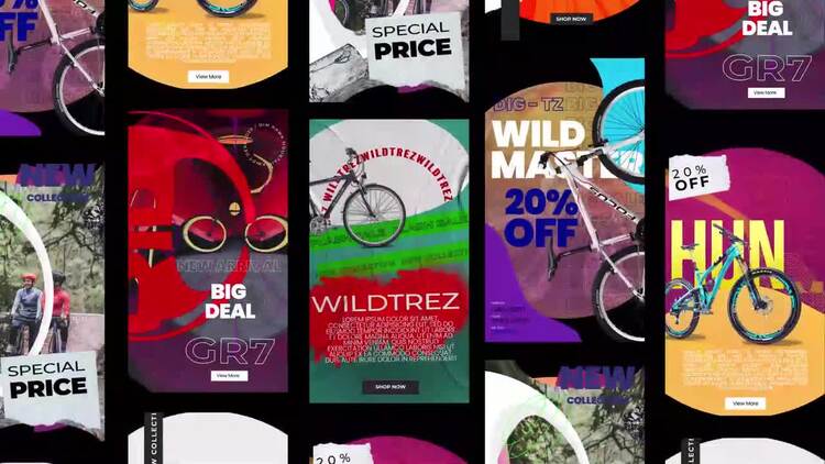 自行车宣传Instagram故事AE模板